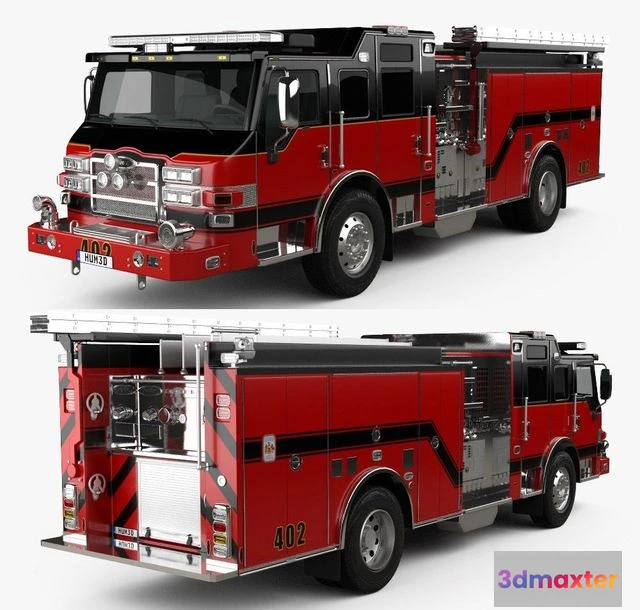 1529870 - PBR Game 3D Models - Pierce E402 Pumper Fire Truck 2014 3D Max