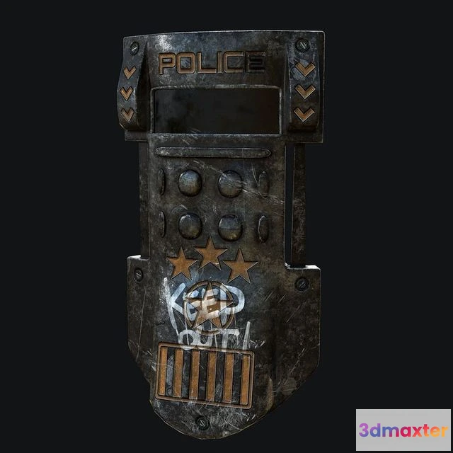 1529910 - PBR Game 3D Models - Police Shield 3D Max