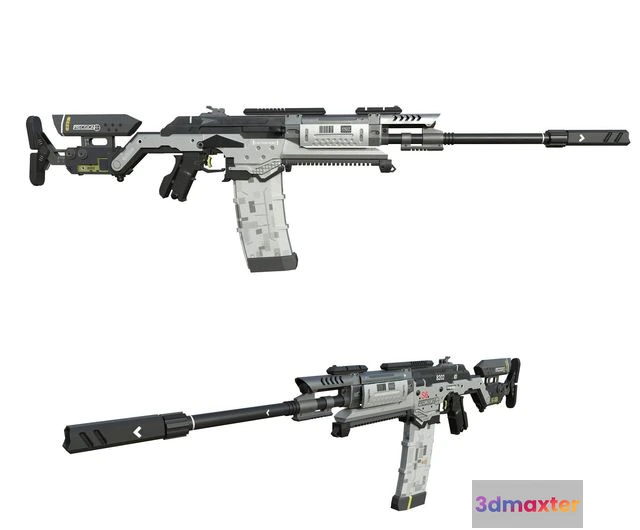 1529950 - PBR Game 3D Models - Precision Rifle 3D Max