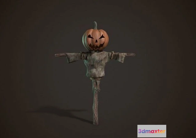 1529994 - PBR Game 3D Models - Pumpkin Scarecrow 3D Max