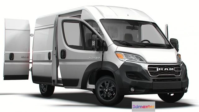 1530014 - PBR Game 3D Models - RAM Promaster Van L2H2 HQ Interior 2023 3D Max
