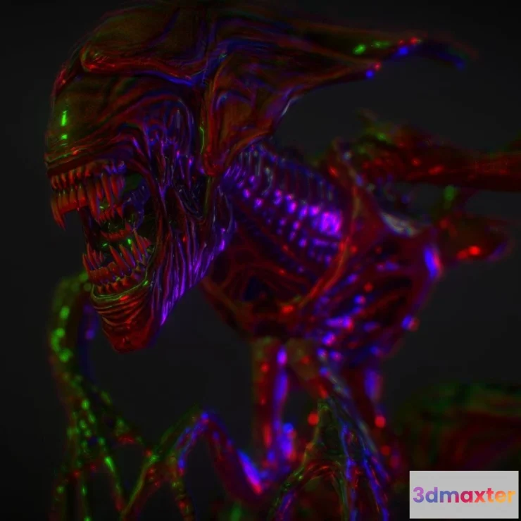 1530028 - PBR Game 3D Models - Realistic Xenomorph Queen Rig 3D Max