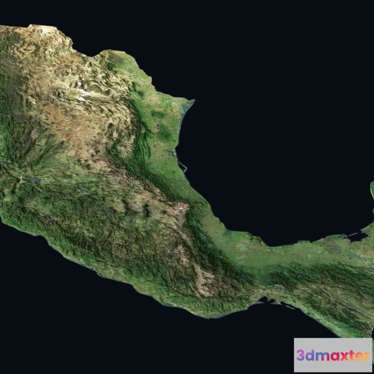 1530044 - PBR Game 3D Models - Relief Map Model Of Mexico 3D Max