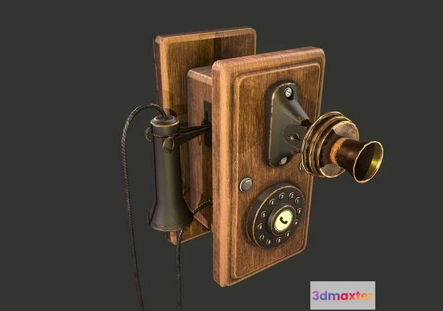 1530052 - PBR Game 3D Models - Retro phone - Nelphone 3D Max