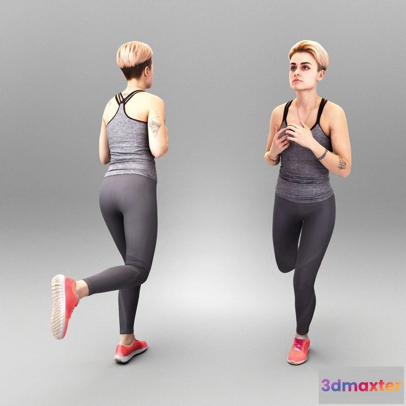 1530070 - PBR Game 3D Models - Running woman 367 3D Max