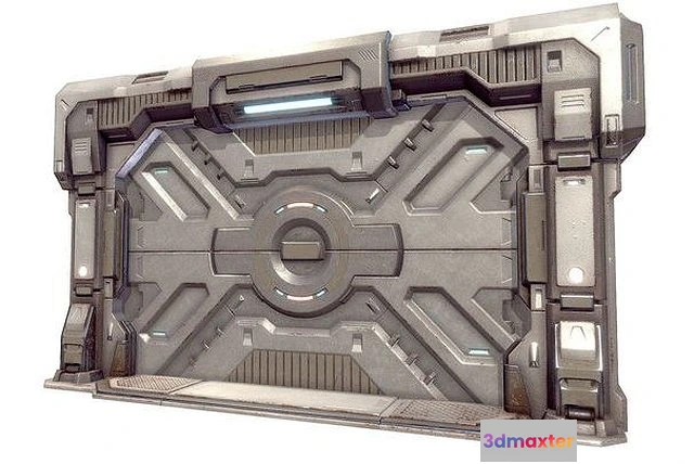 1530100 - PBR Game 3D Models - Sci Fi Door Game 1 3D Max