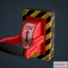 1530110 - PBR Game 3D Models - Sci Fi Red Lever power switch 3D Max