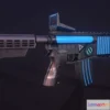 1530126 - PBR Game 3D Models - Sci-Fi Blue Knight Riffle 3D Max