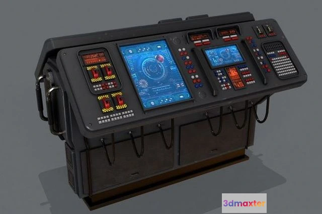 1530130 - PBR Game 3D Models - Sci-Fi Computer Control Terminal 3D Max