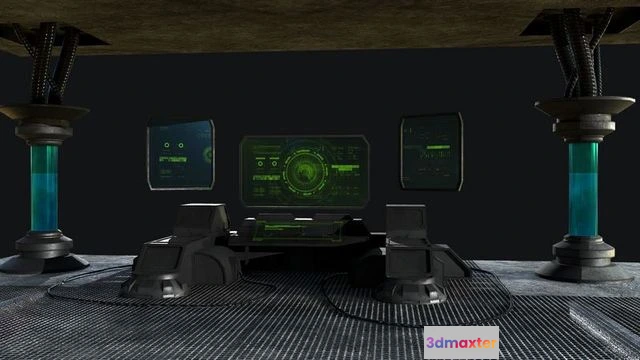 1530134 - PBR Game 3D Models - Sci-Fi Console Computer Base 2 3D Max