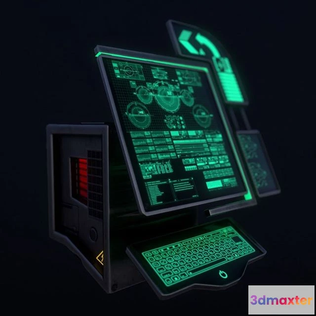 1530140 - PBR Game 3D Models - Sci-Fi Console-Computer 6 3D Max