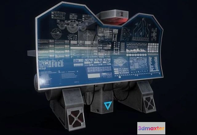 1530142 - PBR Game 3D Models - Sci-Fi Console-Computer 7 3D Max