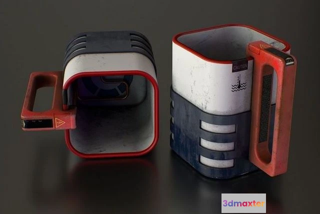 1530172 - PBR Game 3D Models - Sci-Fi Heat Mug 3D Max