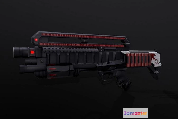 1530200 - PBR Game 3D Models - Sci-Fi Weapon - Demon Hunter 3D Max