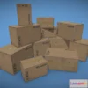 1530224 - PBR Game 3D Models - Set Of Cardboard Boxes 3D Max