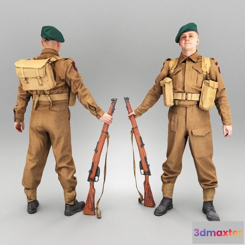1530262 - PBR Game 3D Models - Soldier with gun 397 3D Max