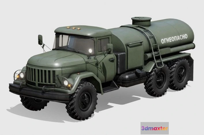 1530264 - PBR Game 3D Models - Soviet Army Fuel Tanker Truck 3D Max