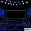 1530310 - PBR Game 3D Models - Stage Ready For Virtual Events Baked 3D Max