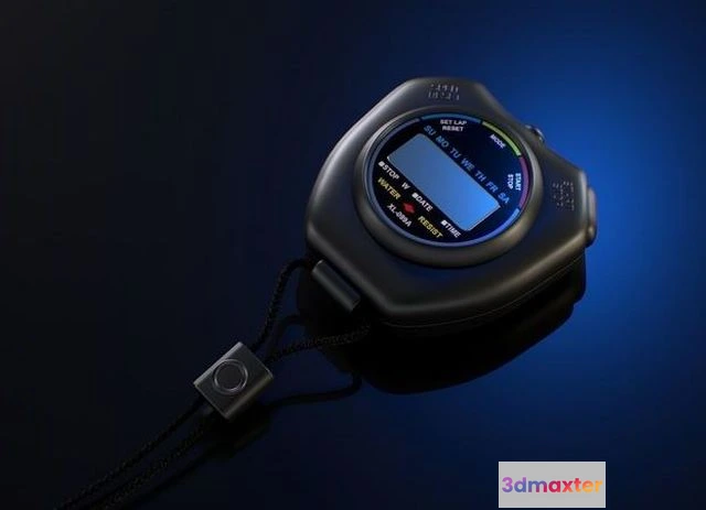 1530340 - PBR Game 3D Models - Stopwatch digital thermometer with cord 3D Max