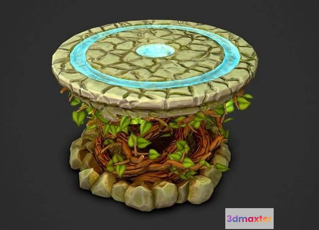 1530350 - PBR Game 3D Models - Stylized Druid Stone Table 3D Max