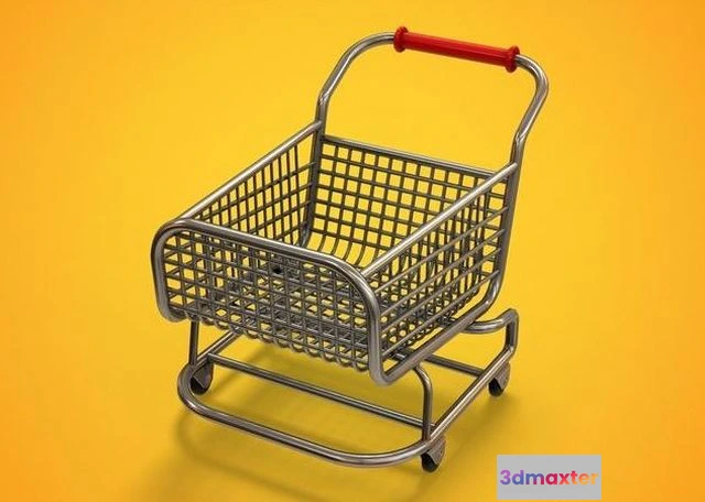 1530360 - PBR Game 3D Models - Stylized Shopping Cart 3D Max