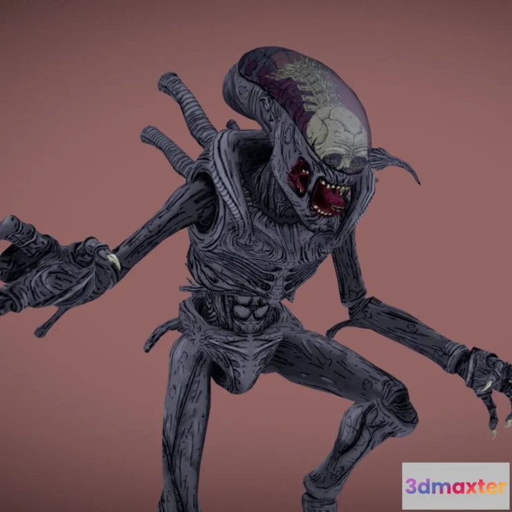 1530362 - PBR Game 3D Models - Stylized Xenomorph 3D Max