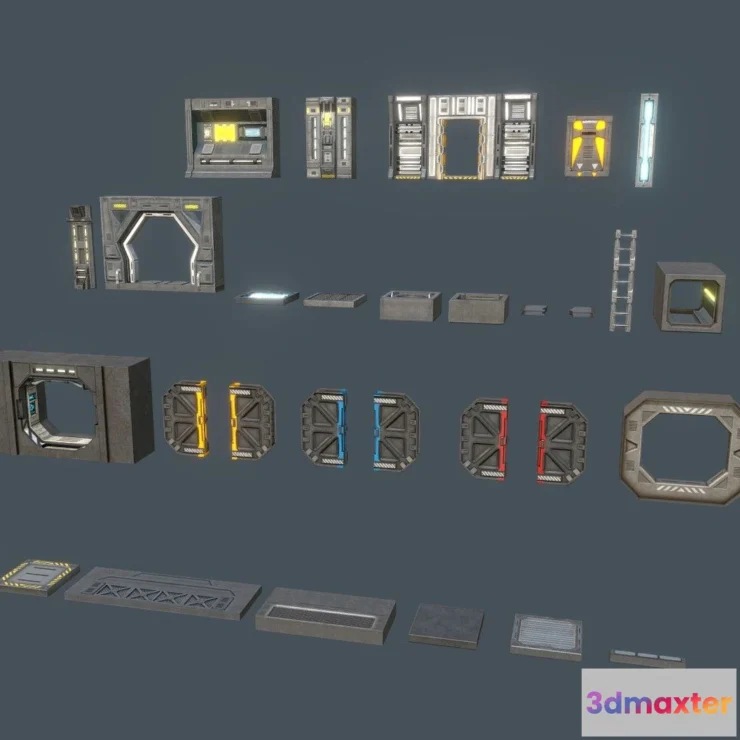 1530432 - PBR Game 3D Models - Sci Fi Asset Pack 1 Version 2 3D Max