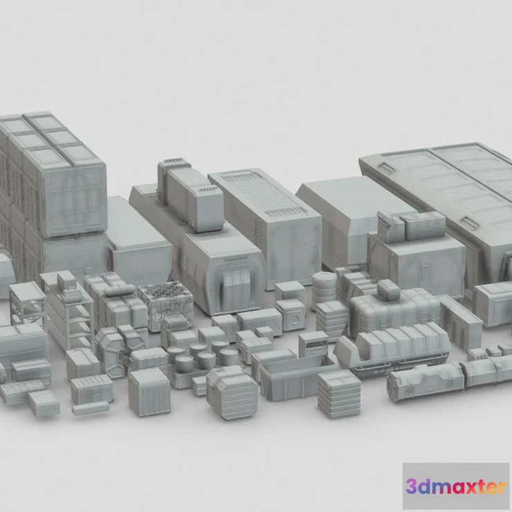 1530446 - PBR Game 3D Models - Sci Fi Crates Ultimate Kitbash Pack Star Wars 3D Max