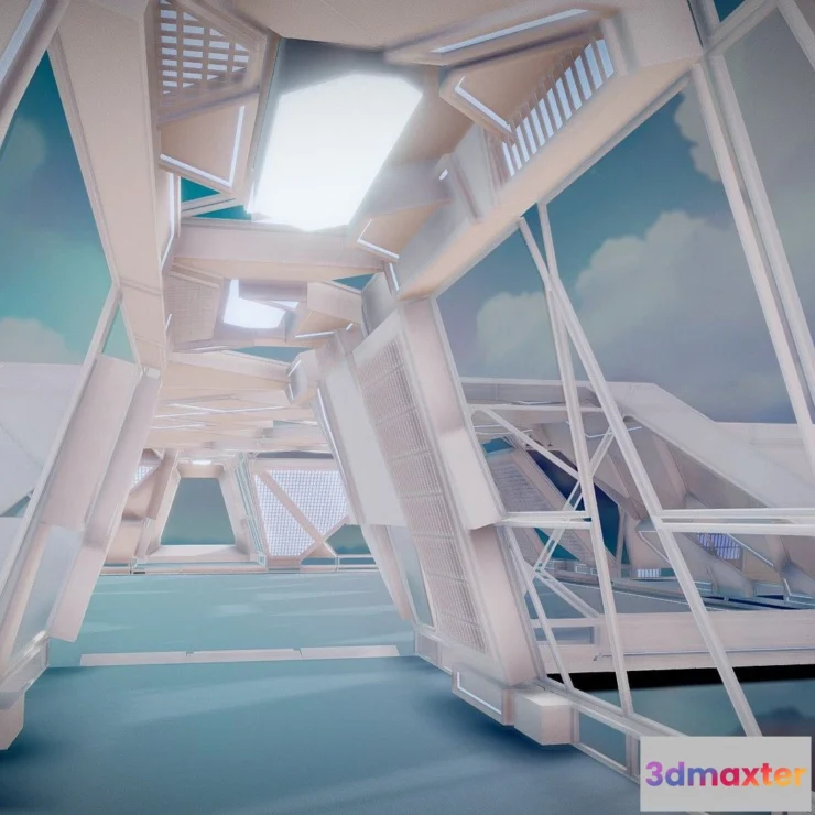 1530460 - PBR Game 3D Models - Sci Fi Interior 003 3D Max