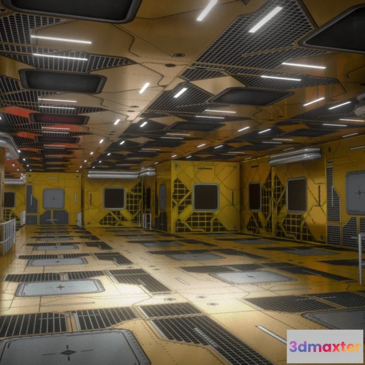 1530464 - PBR Game 3D Models - Sci Fi Interior 501 3D Max