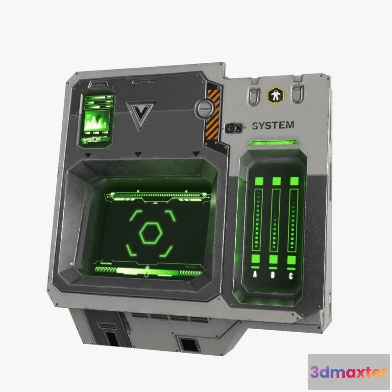 1530480 - PBR Game 3D Models - Sci Fi Scanner Display 3D Max