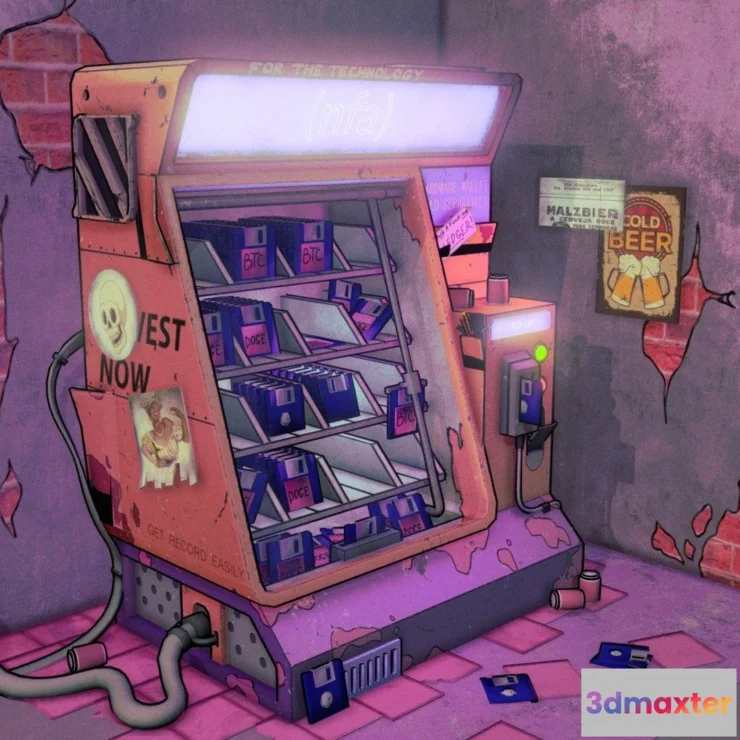 1530494 - PBR Game 3D Models - Sci Fi Vending Machine 3D Max