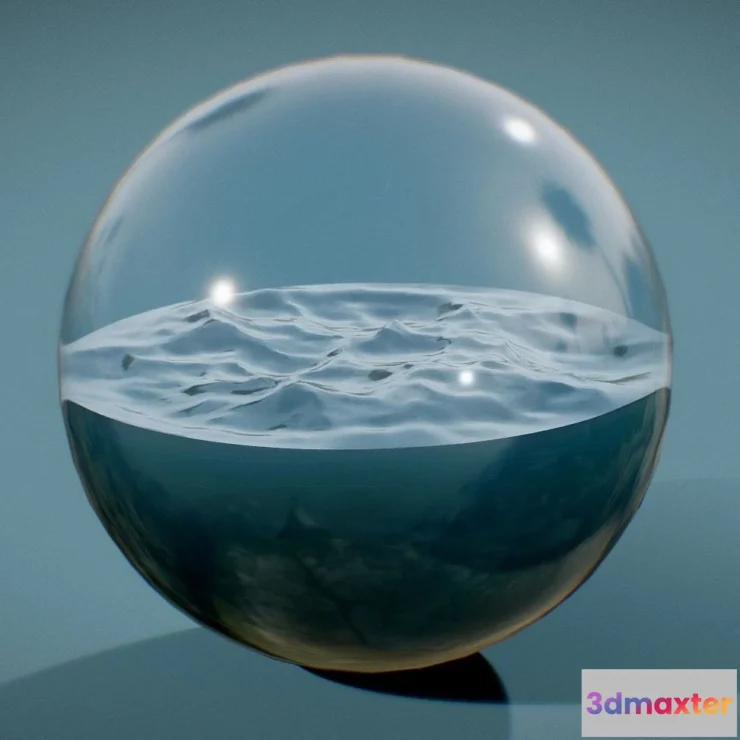 1530552 - PBR Game 3D Models - Sea Waves In The Ball 3D Max