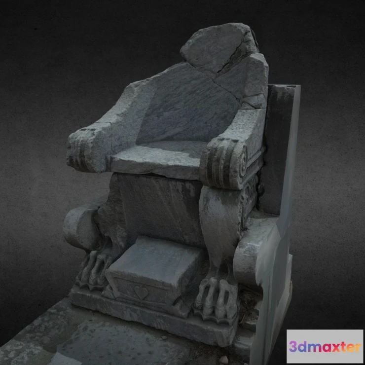 1530560 - PBR Game 3D Models - Seat Number Two From The Theatre In Priene 3D Max