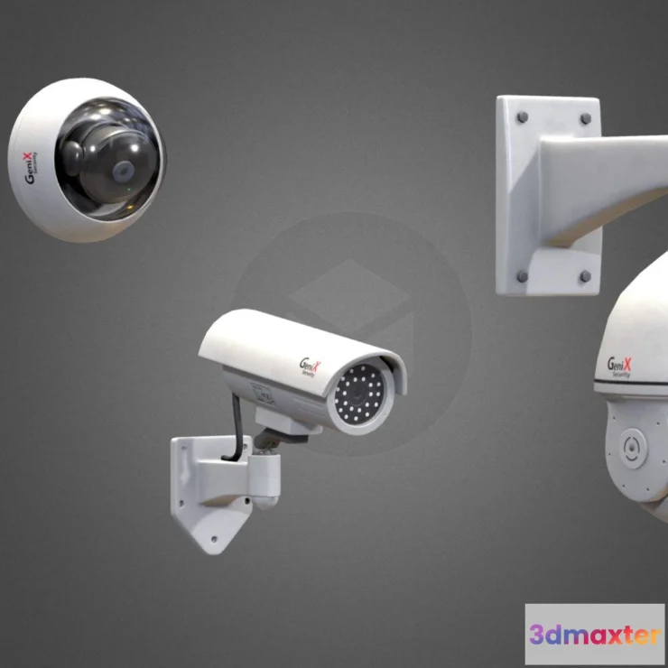 1530570 - PBR Game 3D Models - Security Cameras 3D Max