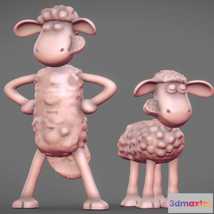 1530624 - PBR Game 3D Models - Shaun The Sheep Printable 3D Max