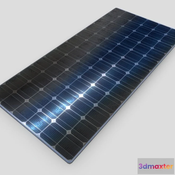 1530658 - PBR Game 3D Models - Simple 72 Cell Solar Panel 3D Max
