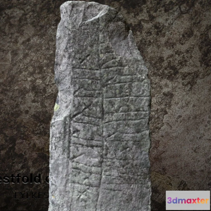 1530678 - PBR Game 3D Models - Skeisteinen Rune Stone 3D Max