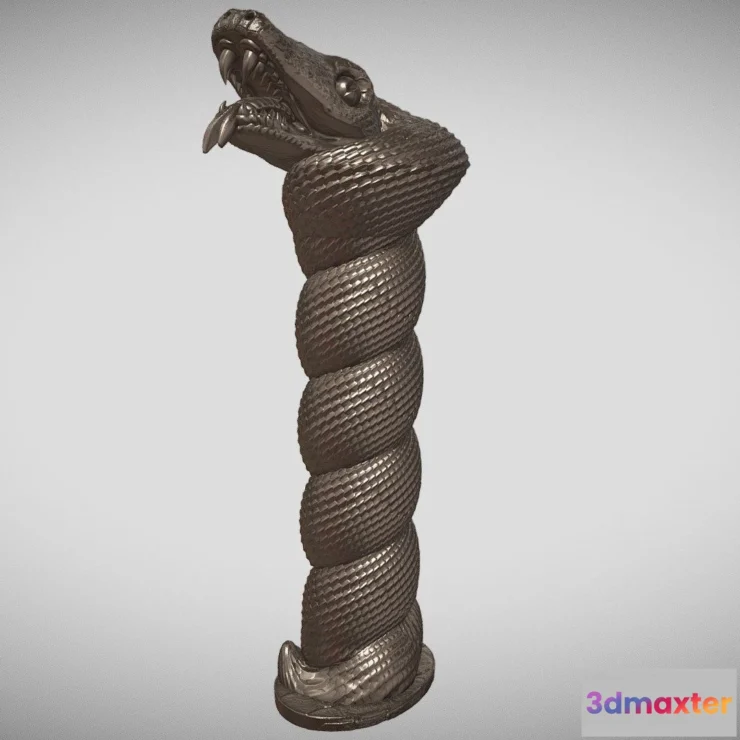 1530730 - PBR Game 3D Models - Snake Knife Handle For Casting 3D Max