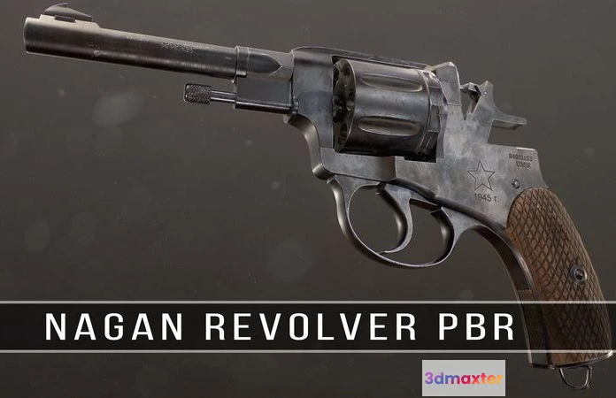 1530772 - PBR Game 3D Models - Soviet Russian Revolver Nagant 3D Max