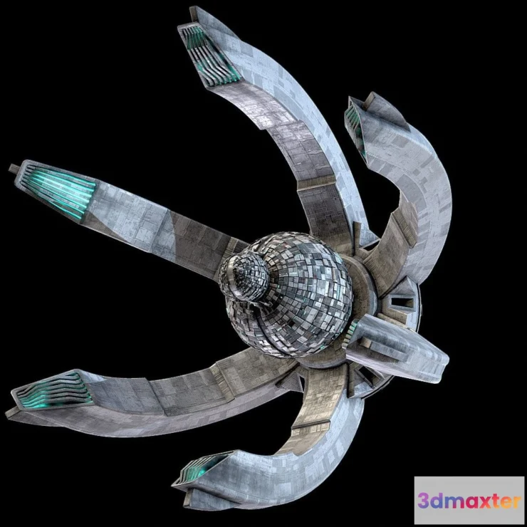 1530786 - PBR Game 3D Models - Space Station The Crown 3D Max