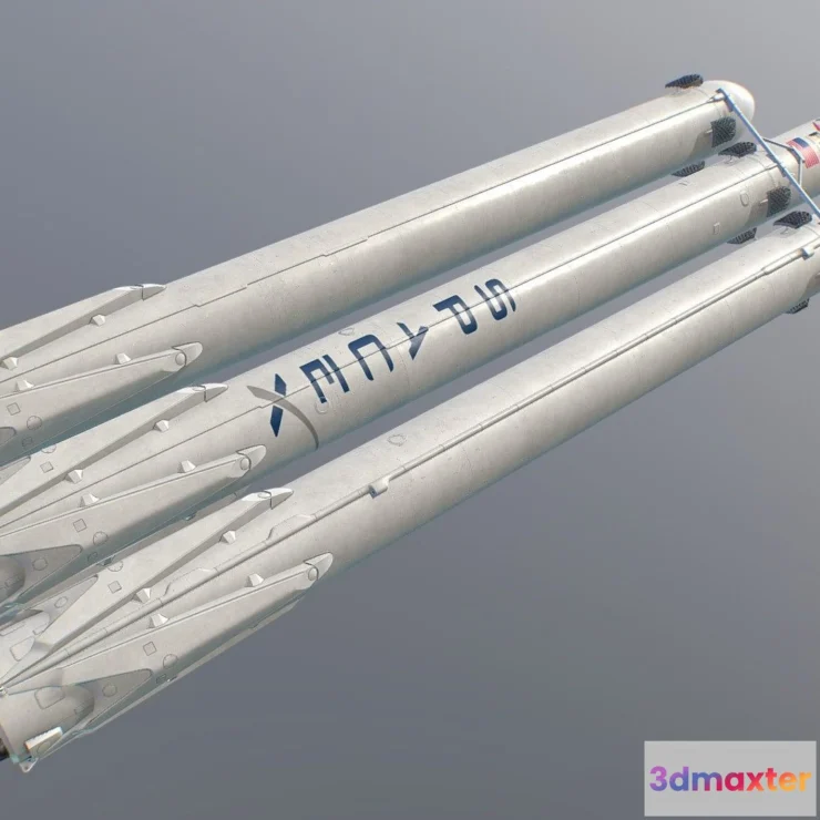 1530806 - PBR Game 3D Models - Spacex Falcon Heavy Rocket 3D Max