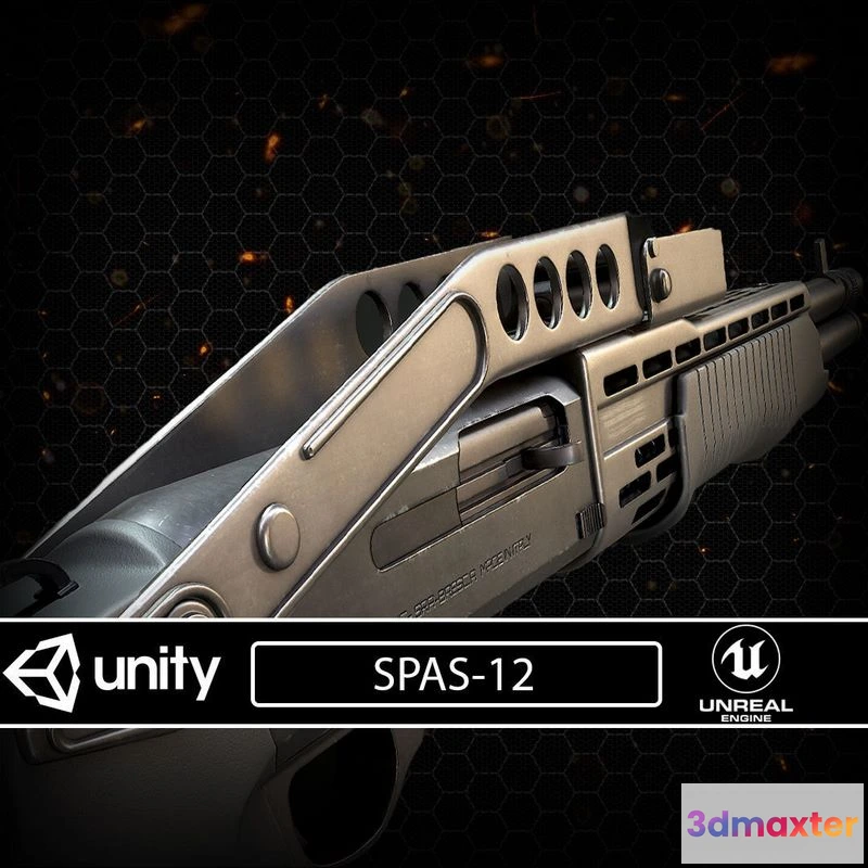 1530818 - PBR Game 3D Models - SPAS-12 shotgun 3D Max