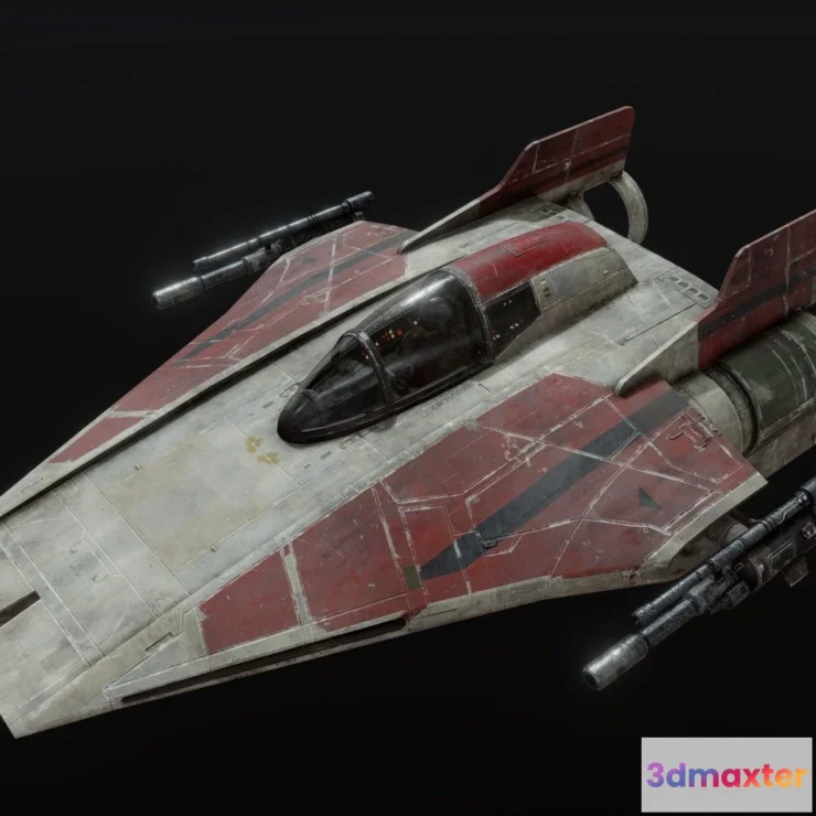 1530908 - PBR Game 3D Models - Star Wars A Wing Rebelsrotj Design Cross (2) 3D Max