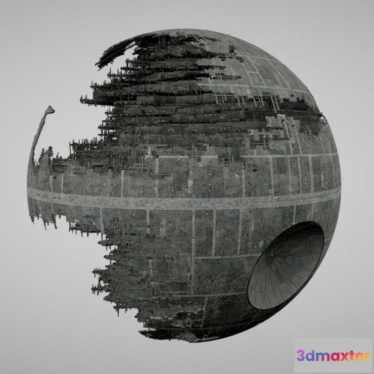 1530930 - PBR Game 3D Models - Star Wars Death Star Destroyed 3D Max