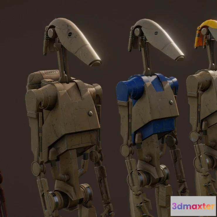 1530942 - PBR Game 3D Models - Star Wars Droid Low Poly 3D Max
