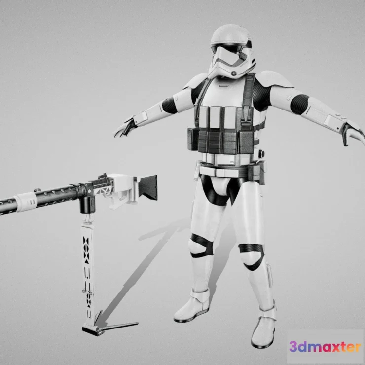 1530950 - PBR Game 3D Models - Star Wars First Order Stormtrooper Heavy 3D Max