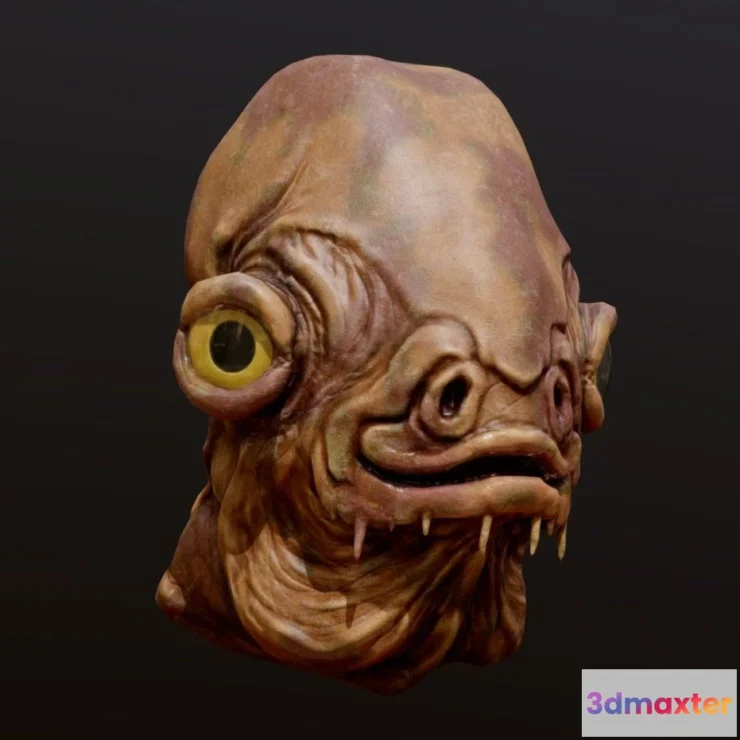 1531004 - PBR Game 3D Models - Star Wars Mon Calamari Character Head 3D Max
