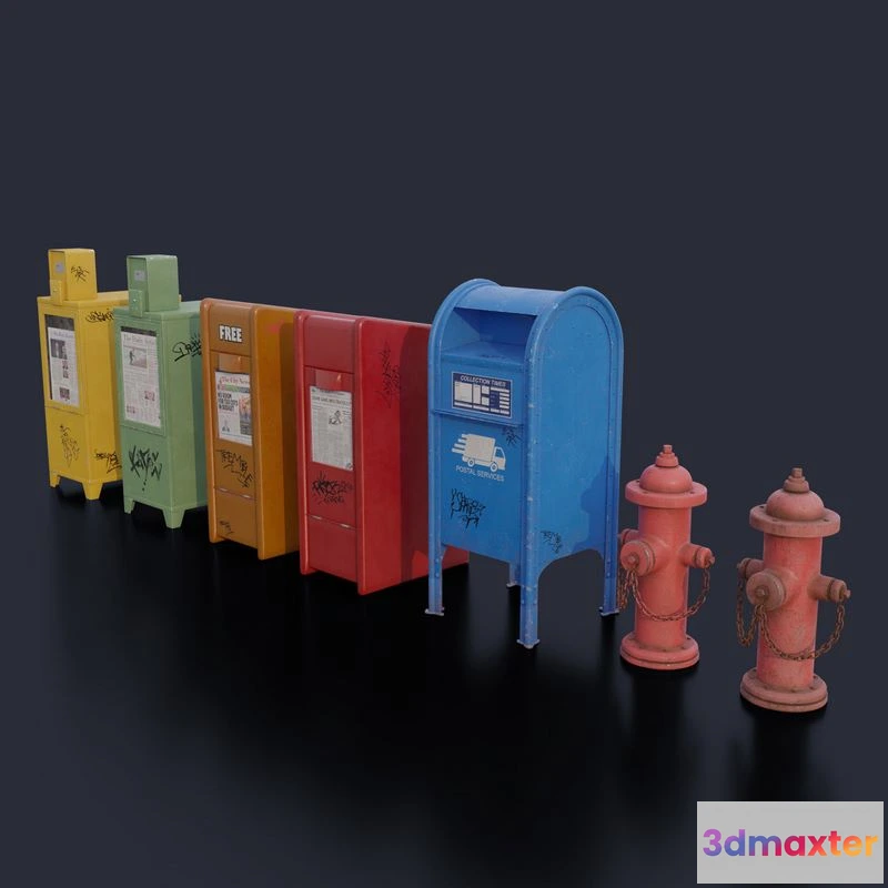 1531132 - PBR Game 3D Models - Street Assets 3D Max