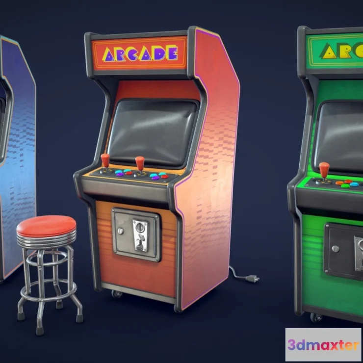 1531158 - PBR Game 3D Models - Stylized Arcade Machine Low Poly 3D Max